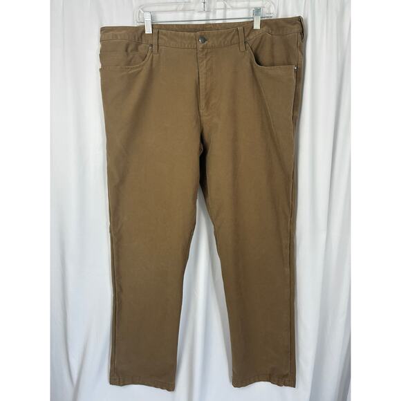Lululemon ABC Pants Mens 42x30.5 Beige Canvas 5 Pocket Utilitech Performance - Picture 1 of 6